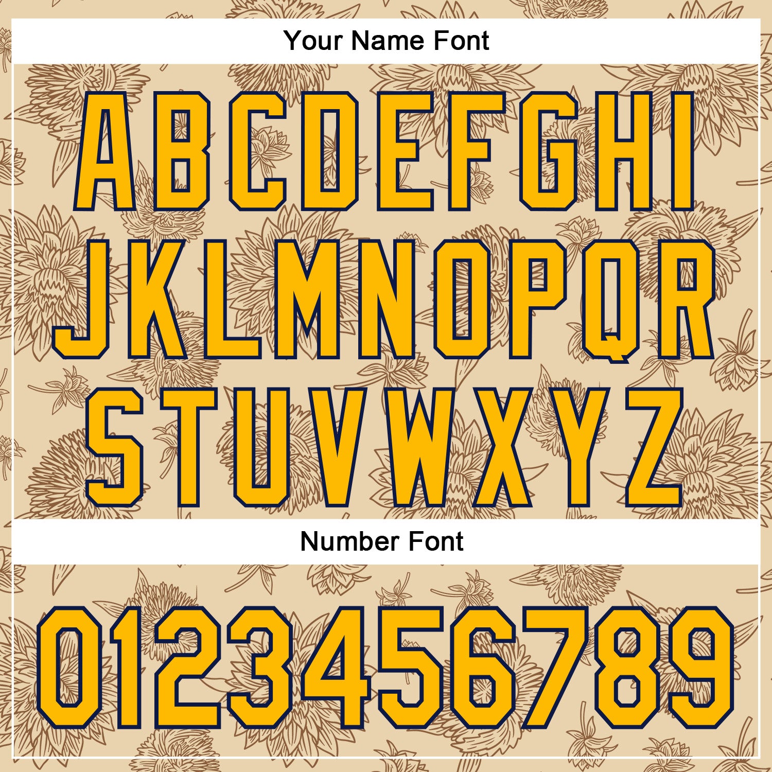 Custom Stitched City Cream Gold-Navy 3D Pattern Design Subtle Floral Sports Pullover Sweatshirt Hoodie