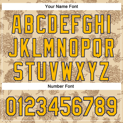 Custom Stitched City Cream Gold-Navy 3D Pattern Design Subtle Floral Sports Pullover Sweatshirt Hoodie