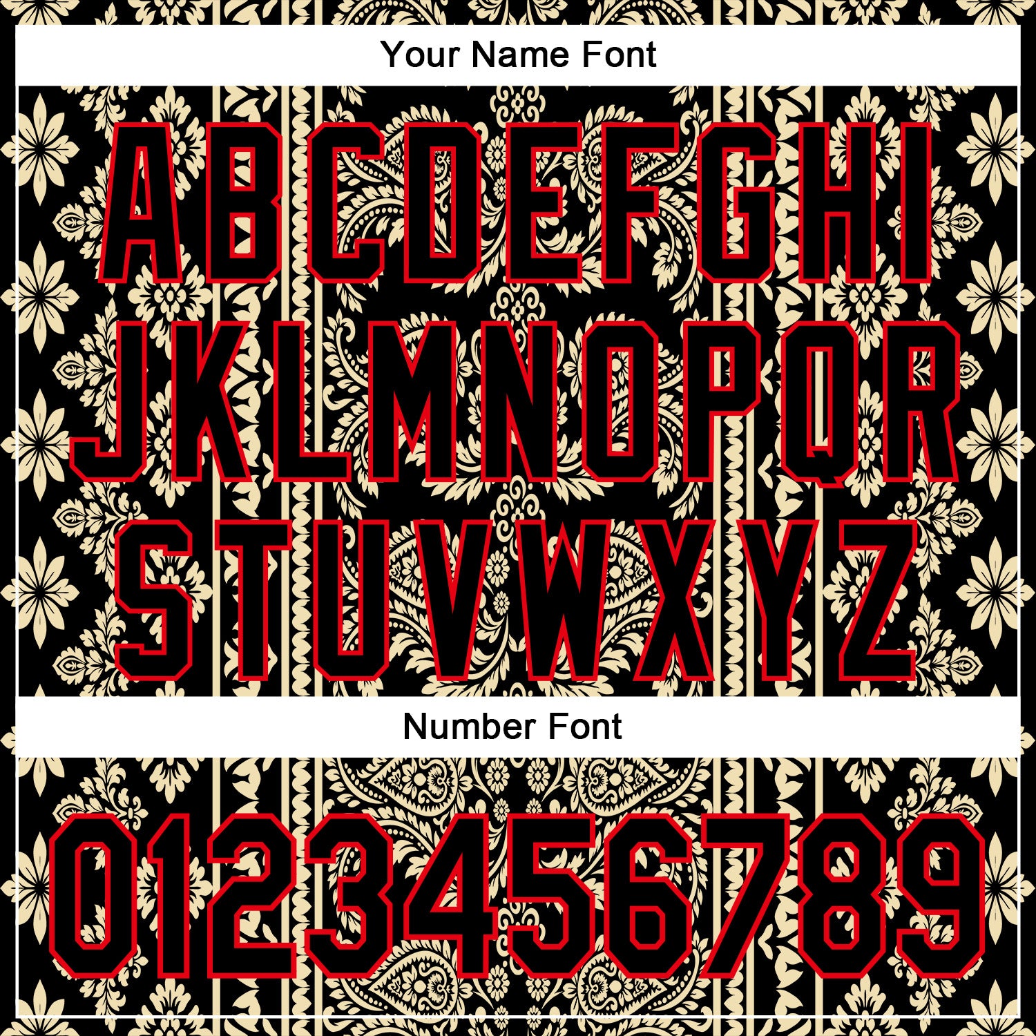 Custom Stitched Black Cream-Fire Red 3D Pattern Design Ethnic Paisley Floral Bandana Sports Pullover Sweatshirt Hoodie