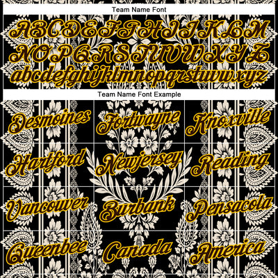 Custom Stitched Black Brown Cream-Yellow 3D Pattern Design Ethnic Paisley Floral Bandana Sports Pullover Sweatshirt Hoodie