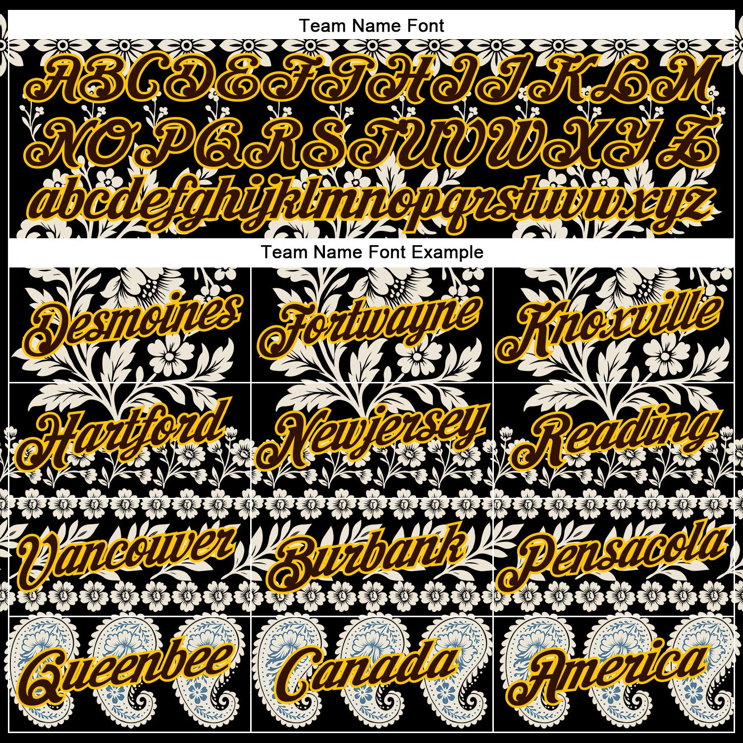 Custom Stitched Black Brown Cream-Yellow 3D Pattern Design Ethnic Paisley Floral Bandana Sports Pullover Sweatshirt Hoodie