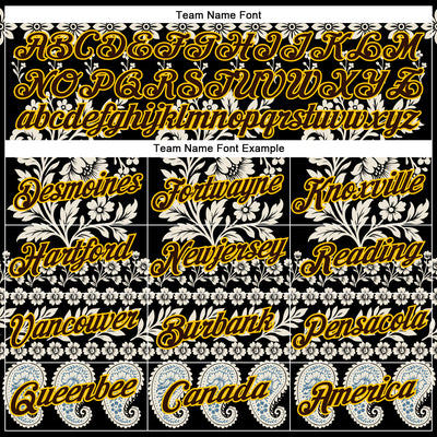 Custom Stitched Black Brown Cream-Yellow 3D Pattern Design Ethnic Paisley Floral Bandana Sports Pullover Sweatshirt Hoodie