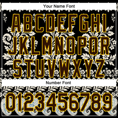 Custom Stitched Black Brown Cream-Yellow 3D Pattern Design Ethnic Paisley Floral Bandana Sports Pullover Sweatshirt Hoodie