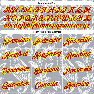 Custom Stitched Gray Red-Light Yellow 3D Pattern Design Ethnic Paisley Floral Bandana Sports Pullover Sweatshirt Hoodie