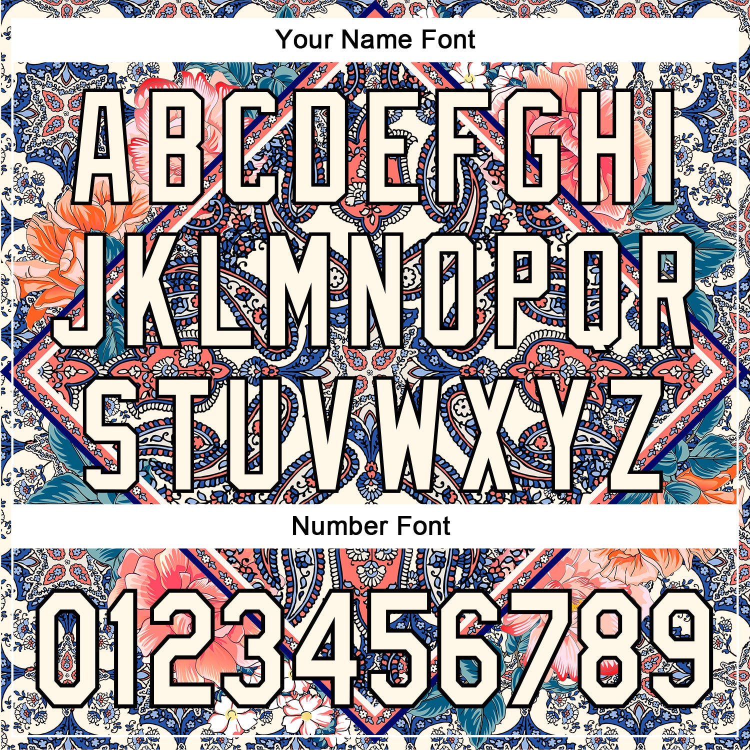 Custom Stitched Cream Black 3D Pattern Design Ethnic Paisley Floral Bandana Sports Pullover Sweatshirt Hoodie