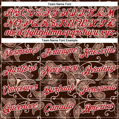 Custom Stitched Brown Red-White 3D Pattern Design Ethnic Paisley Floral Bandana Sports Pullover Sweatshirt Hoodie
