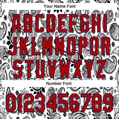 Custom Stitched White Red-Navy 3D Pattern Design Ethnic Paisley Floral Bandana Sports Pullover Sweatshirt Hoodie