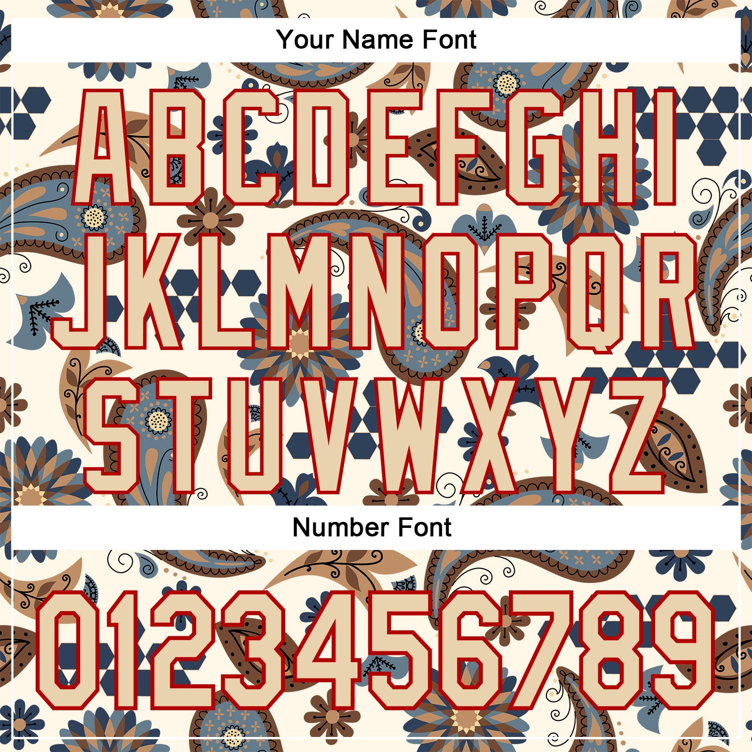 Custom Stitched Cream City Cream-Red 3D Pattern Design Ethnic Paisley Floral Bandana Sports Pullover Sweatshirt Hoodie