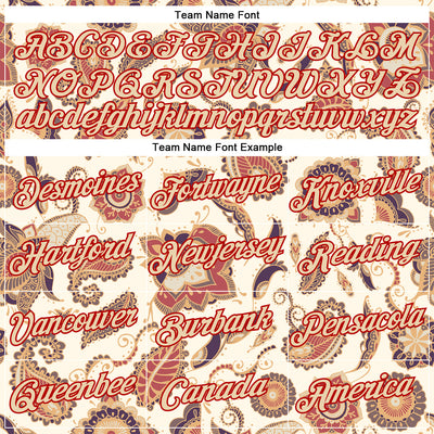 Custom Stitched Cream City Cream-Red 3D Pattern Design Ethnic Paisley Floral Bandana Sports Pullover Sweatshirt Hoodie