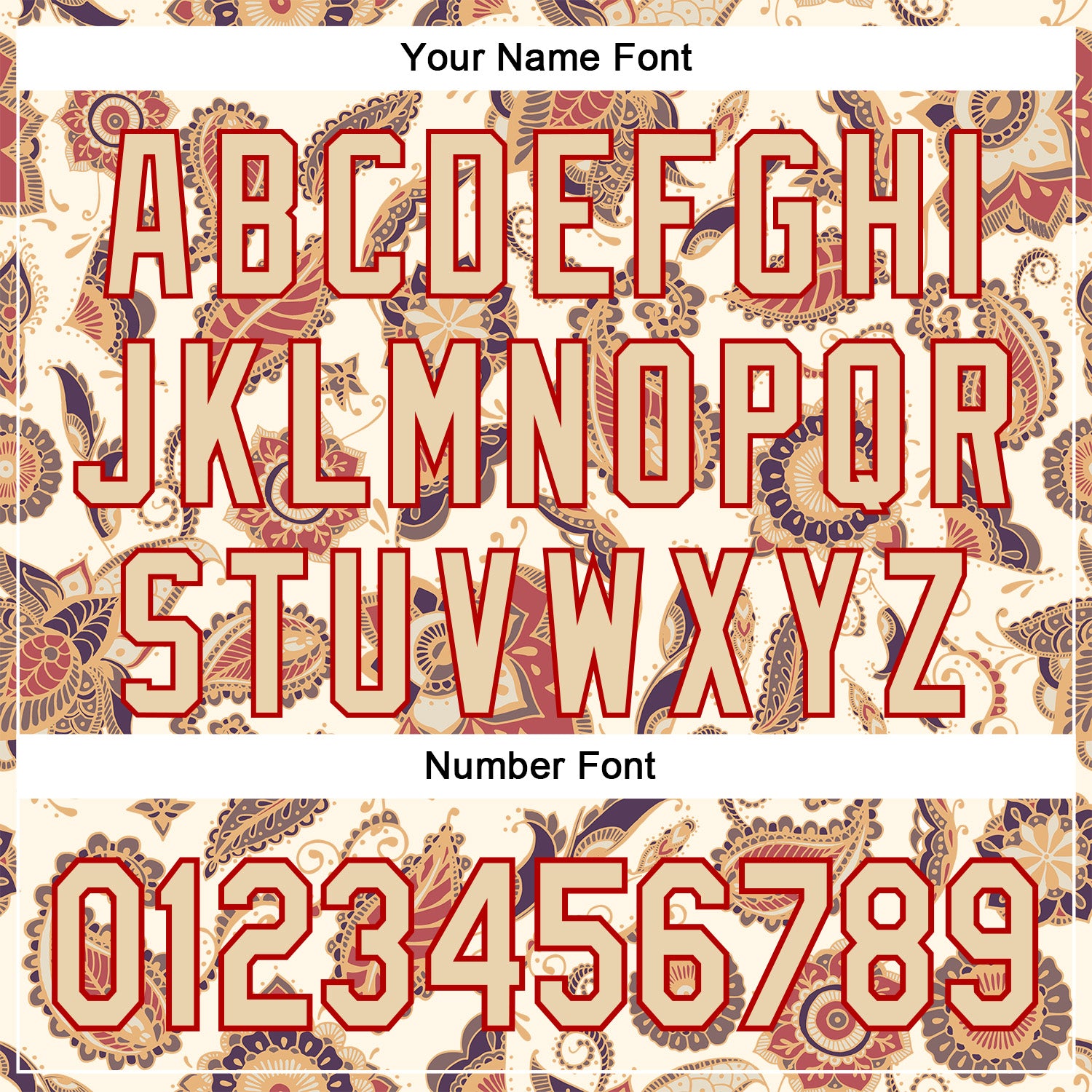 Custom Stitched Cream City Cream-Red 3D Pattern Design Ethnic Paisley Floral Bandana Sports Pullover Sweatshirt Hoodie