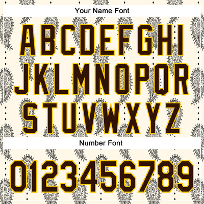 Custom Stitched Cream Brown-Yellow 3D Pattern Design Ethnic Paisley Floral Bandana Sports Pullover Sweatshirt Hoodie