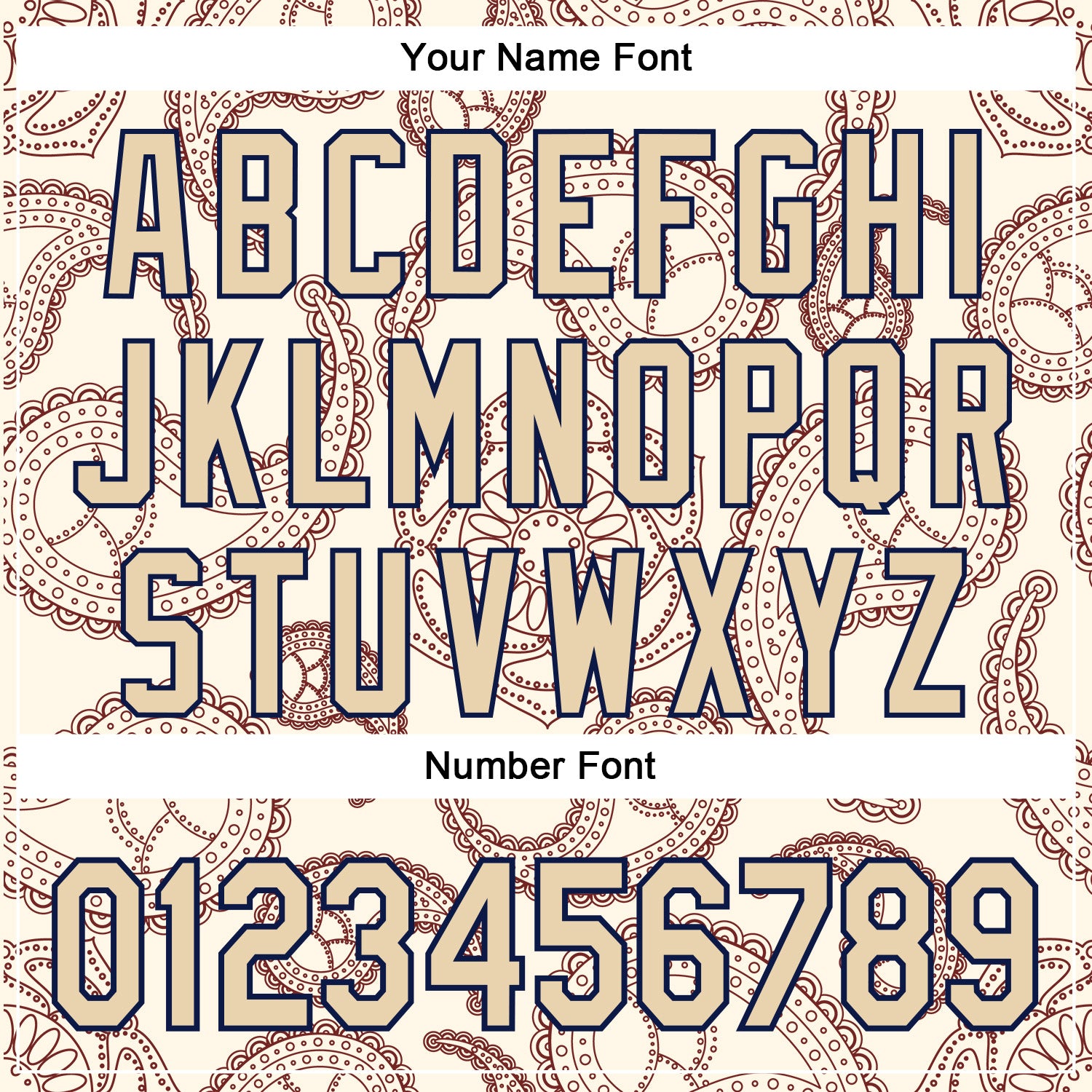 Custom Stitched Cream City Cream-Navy 3D Pattern Design Ethnic Paisley Floral Bandana Sports Pullover Sweatshirt Hoodie