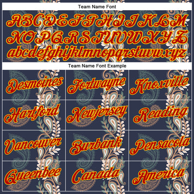 Custom Stitched Navy Red-Yellow 3D Pattern Design Ethnic Paisley Floral Bandana Sports Pullover Sweatshirt Hoodie