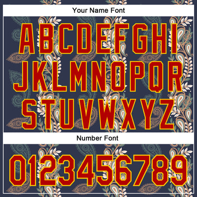 Custom Stitched Navy Red-Yellow 3D Pattern Design Ethnic Paisley Floral Bandana Sports Pullover Sweatshirt Hoodie