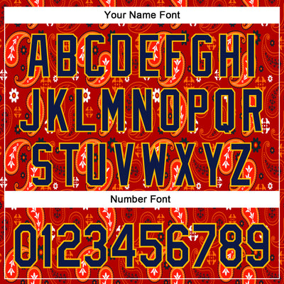 Custom Stitched Red Navy-Gold 3D Pattern Design Ethnic Paisley Floral Bandana Sports Pullover Sweatshirt Hoodie