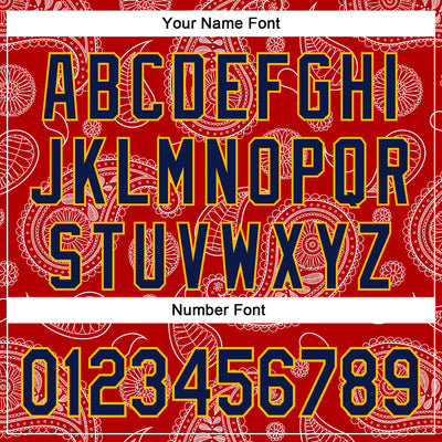 Custom Stitched Red Navy-Gold 3D Pattern Design Ethnic Paisley Floral Bandana Sports Pullover Sweatshirt Hoodie