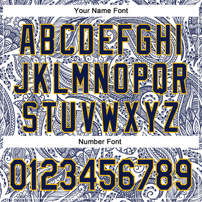 Custom Stitched White Navy-Gold 3D Pattern Design Ethnic Paisley Floral Bandana Sports Pullover Sweatshirt Hoodie