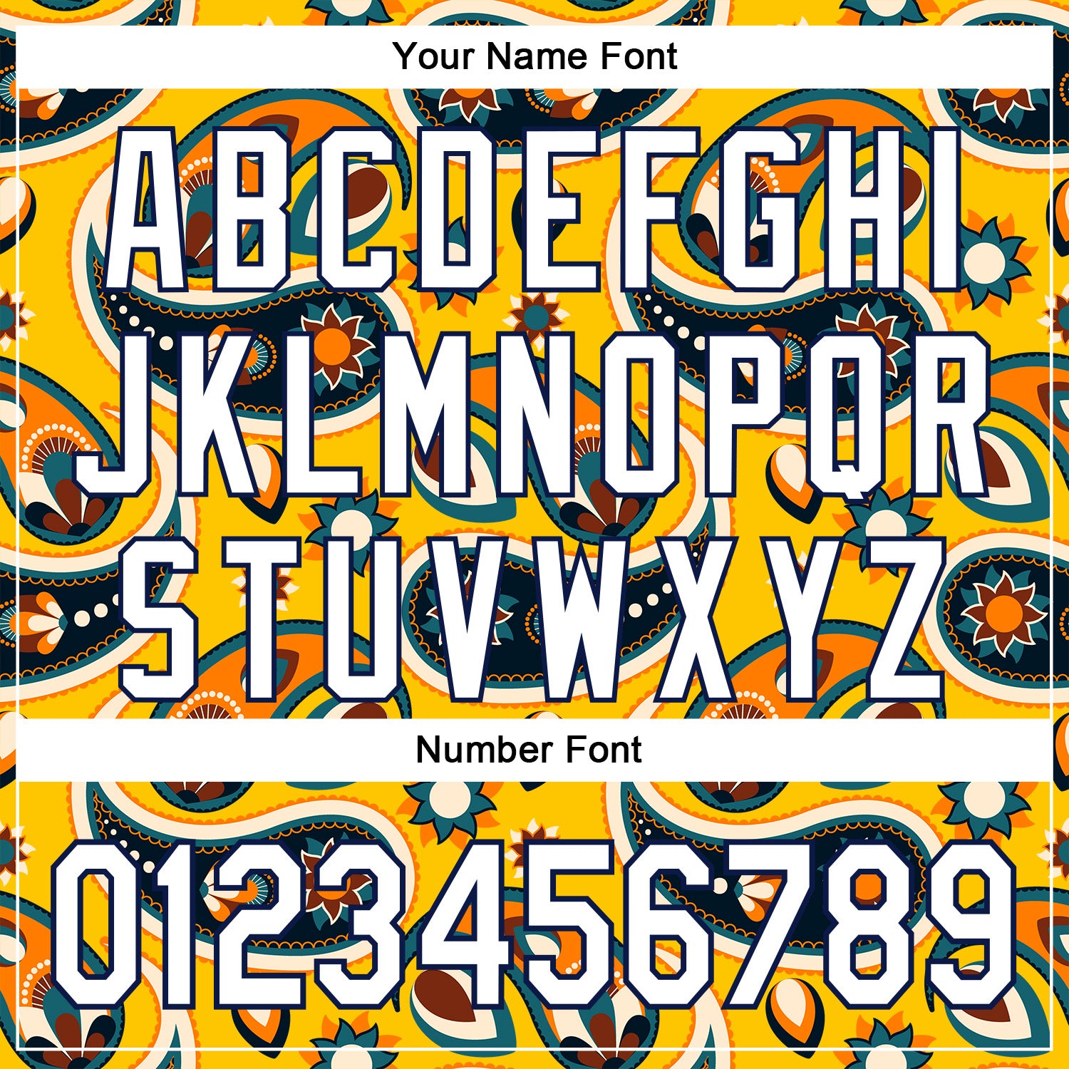 Custom Stitched Yellow White-Navy 3D Pattern Design Ethnic Paisley Floral Bandana Sports Pullover Sweatshirt Hoodie