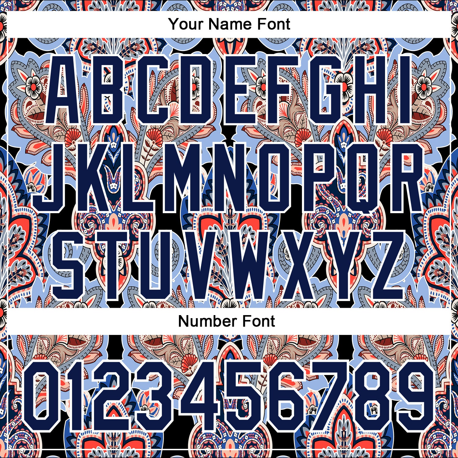 Custom Stitched Black Navy-White 3D Pattern Design Ethnic Paisley Floral Bandana Sports Pullover Sweatshirt Hoodie