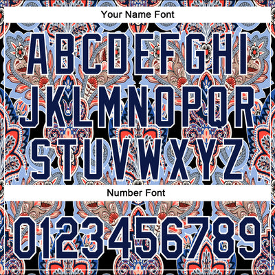 Custom Stitched Black Navy-White 3D Pattern Design Ethnic Paisley Floral Bandana Sports Pullover Sweatshirt Hoodie