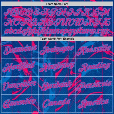 Custom Blue Hot Pink Red-Powder Blue 3D Pattern Design Abstract Splash Stripe Sportswear Performance T-Shirt