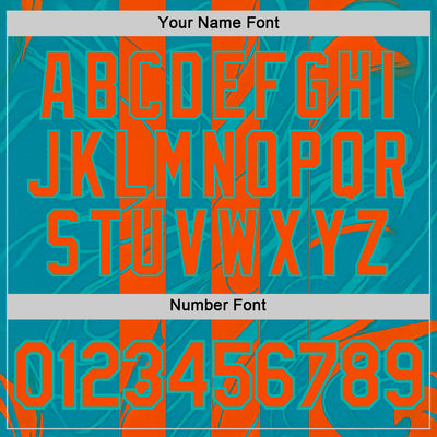 Custom Blue Orange-Aqua 3D Pattern Design Color Block Stripe Sportswear Performance T-Shirt