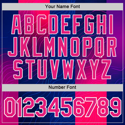 Custom Blue Hot Pink Red-White 3D Pattern Design Neon Stripe Sportswear Performance T-Shirt