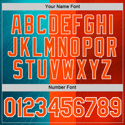 Custom Orange Blue-White 3D Pattern Design Neon Stripe Sportswear Performance T-Shirt