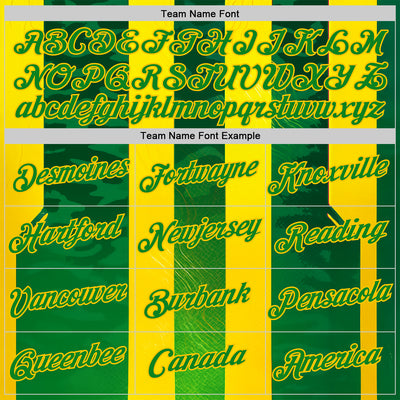 Custom Yellow Grass Green-Green 3D Pattern Design Brazil Stripe Sportswear Performance T-Shirt