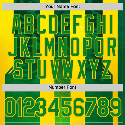 Custom Yellow Grass Green-Green 3D Pattern Design Brazil Stripe Sportswear Performance T-Shirt