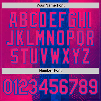 Custom Blue Hot Pink Red-Thunder Blue 3D Pattern Design Neon Stripe Sportswear Performance T-Shirt