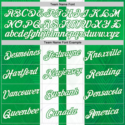 Custom White Green-Grass Green 3D Pattern Design Mexico Stripe Sportswear Performance T-Shirt