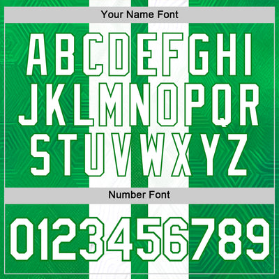 Custom White Green-Grass Green 3D Pattern Design Mexico Stripe Sportswear Performance T-Shirt