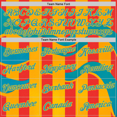 Custom Yellow Panther Blue-Red 3D Pattern Design Color Block Stripe Sportswear Performance T-Shirt