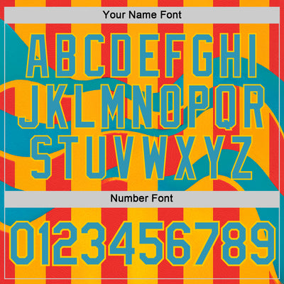 Custom Yellow Panther Blue-Red 3D Pattern Design Color Block Stripe Sportswear Performance T-Shirt