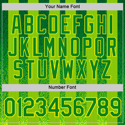 Custom Green Grass Green Yellow-Light Yellow 3D Pattern Design Brazil Stripe Sportswear Performance T-Shirt