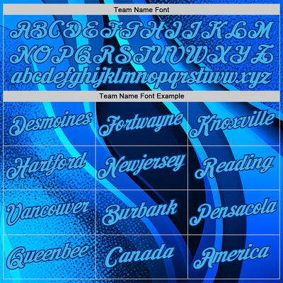 Custom Blue Sky Blue-Royal 3D Pattern Design France Wave Gradient Sportswear Performance T-Shirt