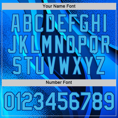 Custom Blue Sky Blue-Royal 3D Pattern Design France Wave Gradient Sportswear Performance T-Shirt