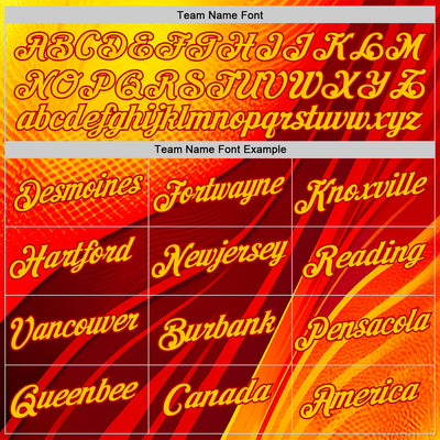 Custom Red Yellow 3D Pattern Design Spain Wave Gradient Sportswear Performance T-Shirt