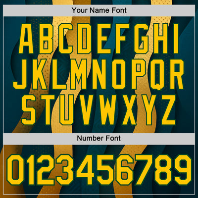 Custom Blue Yellow-Green 3D Pattern Design Color Block Sportswear Performance T-Shirt