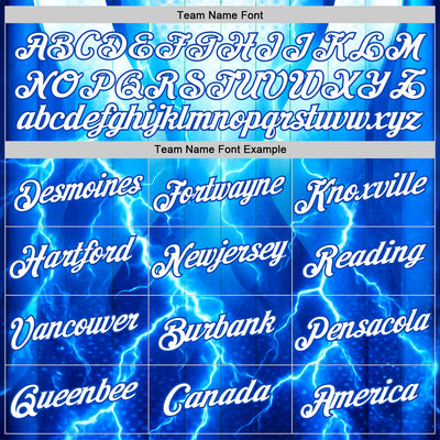 Custom Blue White-Thunder Blue 3D Pattern Design Lightning Sportswear Performance T-Shirt