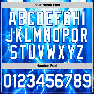 Custom Blue White-Thunder Blue 3D Pattern Design Lightning Sportswear Performance T-Shirt