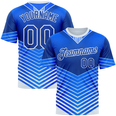 Custom Blue Thunder Blue-White 3D Pattern Design Argentina Arrow Sportswear Performance T-Shirt
