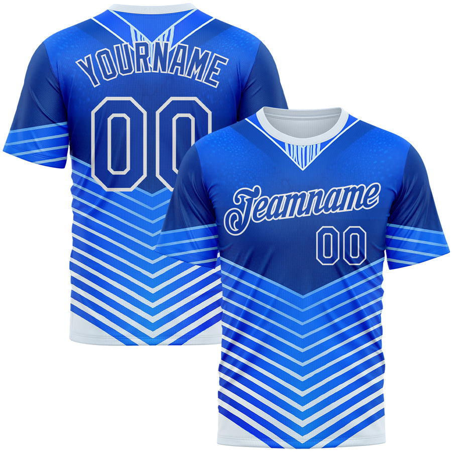 Custom Blue Thunder Blue-White 3D Pattern Design Argentina Arrow Sportswear Performance T-Shirt