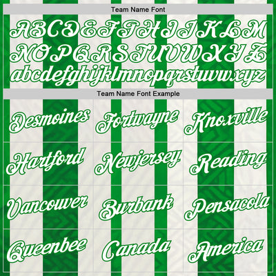 Custom White Green-Grass Green 3D Pattern Design Mexico Stripe Sportswear Performance T-Shirt