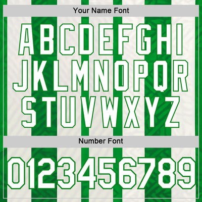 Custom White Green-Grass Green 3D Pattern Design Mexico Stripe Sportswear Performance T-Shirt