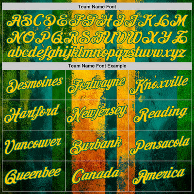 Custom Green Yellow-Kelly Green 3D Pattern Design Brazil Stripe Sportswear Performance T-Shirt