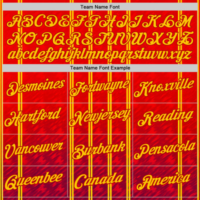 Custom Red Yellow 3D Pattern Design Spain Stripe Sportswear Performance T-Shirt