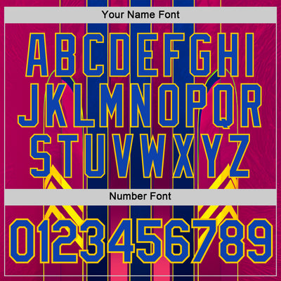 Custom Red Thunder Blue Blue-Yellow 3D Pattern Design Stripe Sportswear Performance T-Shirt