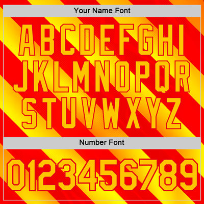 Custom Red Yellow-Fire Red 3D Pattern Design Spain Stripe Sportswear Performance T-Shirt